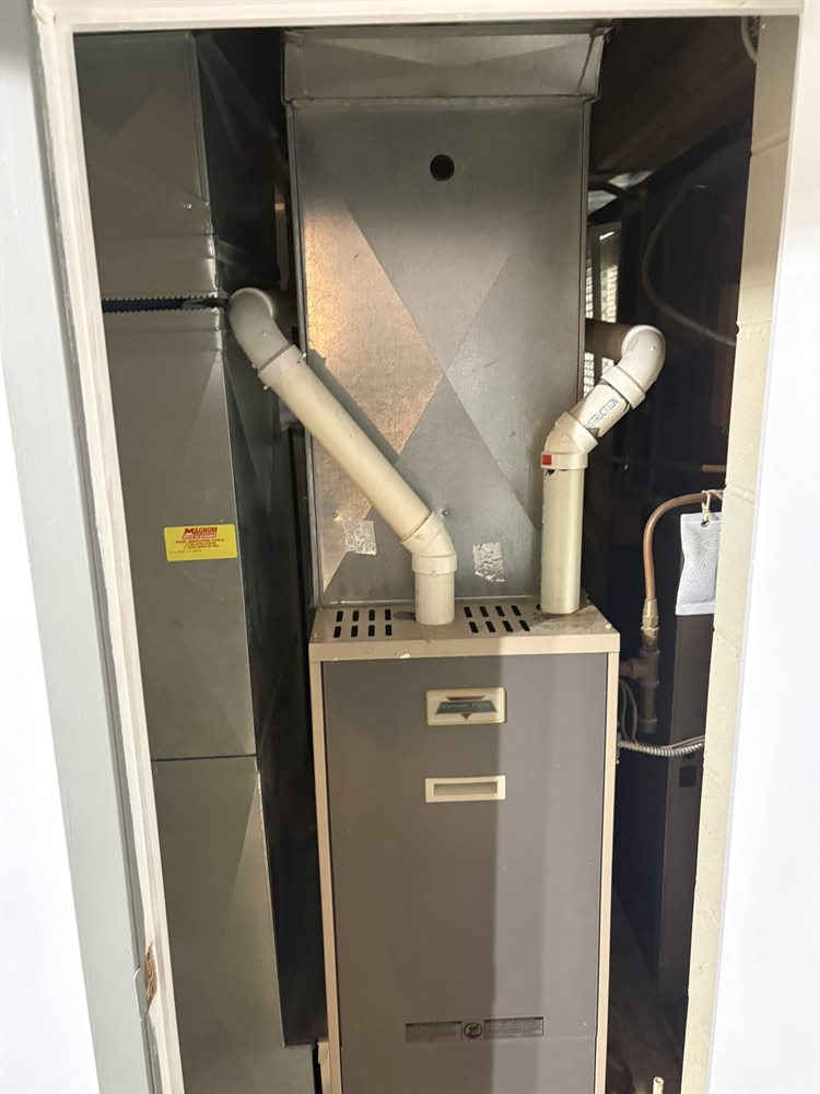 Furnace and ductwork installation in a mechanical closet