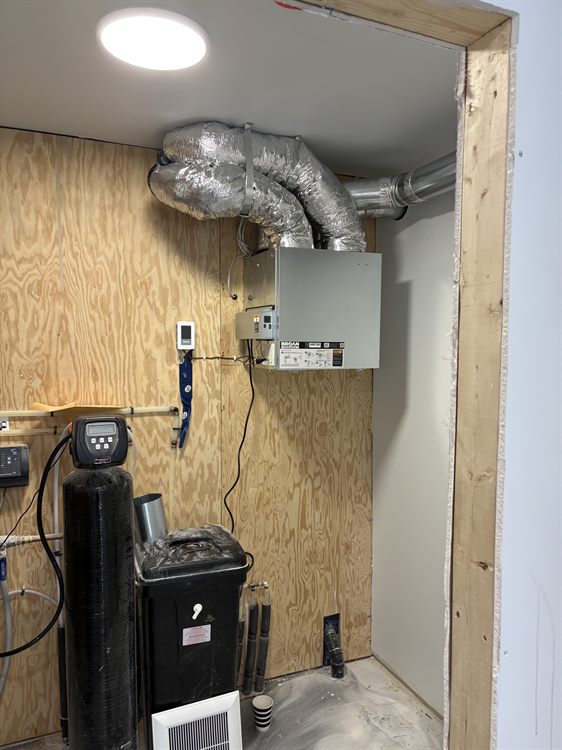Mechanical room HVAC installation work